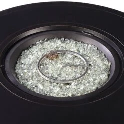 5pc Outdoor Dining Set With 44" Round Fire Table, 4 Deep Seating Swivel Rocking Chairs & Table Fabric Covers - Tan/Copper - Oakland Living -Garden & Outdoors GUEST 5a4cbba4 3d33 4a63 93ec fdd162cf37a5