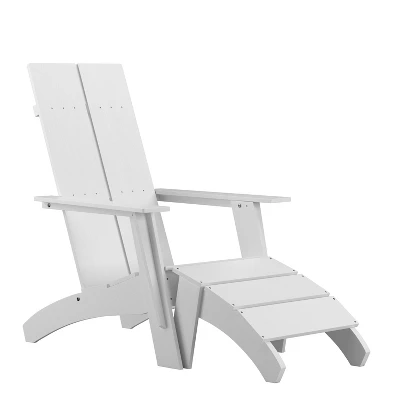 Flash Furniture Sawyer Modern All-Weather Poly Resin Wood Adirondack Chair With Foot Rest 14 Flash Furniture Sawyer Modern All-Weather Poly Resin Wood Adirondack Chair With Foot Rest - Image 12