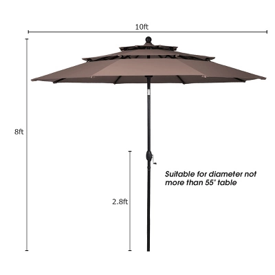 Tangkula Outdoor Auto-tilt Patio Market Umbrella W/ Double Vented 8 Tangkula Outdoor Auto-tilt Patio Market Umbrella W/ Double Vented - Image 6