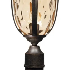 John Timberland Bellagio Rustic Outdoor Post Light Veranda Bronze 21" Hammered Glass For Exterior Barn Deck Post Light House Porch Yard Patio Home -Garden & Outdoors GUEST 5c7804b5 549a 4d2e 94ed 69cbe2935336