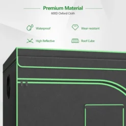 Costway 4x8 Grow Tent, 96''x48''x80'' High Reflective Mylar W/Observation Window GrayBlack -Garden & Outdoors GUEST 5d92c8a3 7654 4bb7 82b2 38cad79f0898