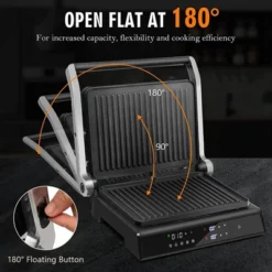 Costway Electric Panini Press Grill 1200W Sandwich Maker With Independent Temperature Control & Removable Drip Tray -Garden & Outdoors GUEST 5eb38558 e73d 416a b47f dddc7f1cb80b