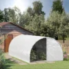 Outsunny 20' X 10' X 7' Large Walk-in Greenhouse, Steel Frame, PE Cover, 2 Doors, Outdoor Tunnel Hoop Hot House Kit, White -Garden & Outdoors GUEST 5ef2f13b ddf9 406d 8f90 b0b23e621689