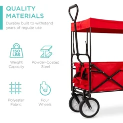 Best Choice Products Folding Utility Cargo Wagon Cart W/ Removable Canopy, Cup Holders 14 Best Choice Products Folding Utility Cargo Wagon Cart W/ Removable Canopy, Cup Holders -Garden & Outdoors GUEST 5ef7ec19 7f7d 4b8d 8f73 aa7b4cb140bf