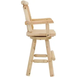 Sunnydaze Decor Sunnydaze Unfinished Fir Wood Log Cabin Style Rustic Swivel Bar Stool -Garden & Outdoors GUEST 601d01d0 f823 415d b957 7e3c1237ccce