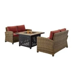 3pc Bradenton Outdoor Steel Fire Pit Set With 2 Loveseats Sangria/Weathered Brown - Crosley 16 3pc Bradenton Outdoor Steel Fire Pit Set With 2 Loveseats Sangria/Weathered Brown - Crosley -Garden & Outdoors GUEST 62f4ea65 3fcb 47dc 8156 3d7c906d065f