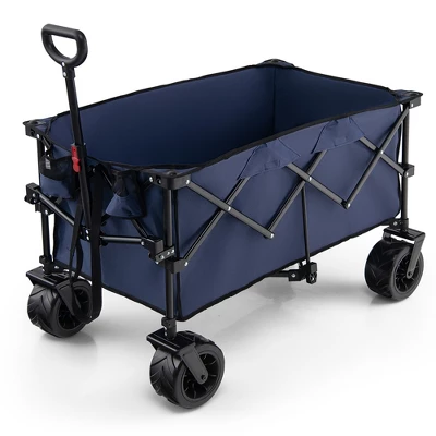Costway Folding Collapsible Wagon Utility Garden Cart W/ Wide Wheels Adjustable Handle 11 Costway Folding Collapsible Wagon Utility Garden Cart W/ Wide Wheels Adjustable Handle - Image 9