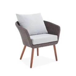 2pk All-Weather Wicker Athens Outdoor Chairs With Cushions Brown - Alaterre Furniture -Garden & Outdoors GUEST 647cde96 bdc8 4eb8 a531 69d03b0f4f93