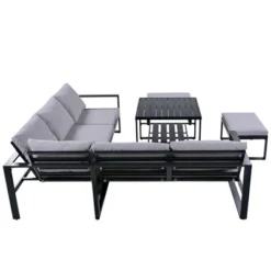 Industrial Style Outdoor Sofa Combo Set With 2 Loveseats, 1 Single Sofa, 1 Table And 2 Ottomans - ModernLuxe 18 Industrial Style Outdoor Sofa Combo Set With 2 Loveseats, 1 Single Sofa, 1 Table And 2 Ottomans - ModernLuxe -Garden & Outdoors GUEST 649890f4 a42a 4f1a 8092 eb054d043ea3