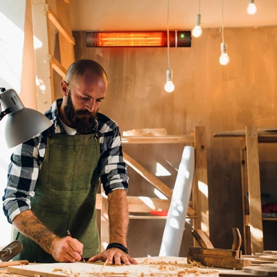 Costway Wall-Mounted Patio Heater 750W/1500W Infrared Heater With 9-Level Adjustable 24H Timer & Remote Control Black 4 Costway Wall-Mounted Patio Heater 750W/1500W Infrared Heater With 9-Level Adjustable 24H Timer & Remote Control Black - Image 2