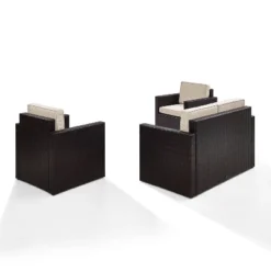 Palm Harbor 3pc All-Weather Wicker Patio Seating Set Sand - Crosley -Garden & Outdoors GUEST 6860dc09 2103 428a 97f5 6f0afa5bceef