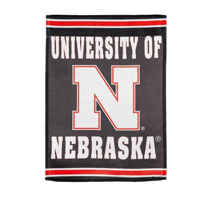 Evergreen Embossed Suede Flag, House Size, University Of Nebraska 4 Evergreen Embossed Suede Flag, House Size, University Of Nebraska - Image 2
