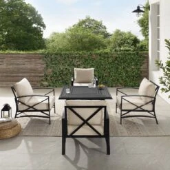 Kaplan 5pc Outdoor Conversation Set With Dante Fire Table & 4 Arm Chairs - Oatmeal - Crosley 19 Kaplan 5pc Outdoor Conversation Set With Dante Fire Table & 4 Arm Chairs - Oatmeal - Crosley -Garden & Outdoors GUEST 68e1fda8 054c 40d7 b771 2635a5e9338b