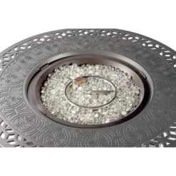 Oakland Living Aluminum 44"x44" Round 55000 BTUs Propane Patio Dining Table With Lava Rock & Lid Gray -Garden & Outdoors GUEST 694aff0e e571 4575 9dfd 7bf3385e188c