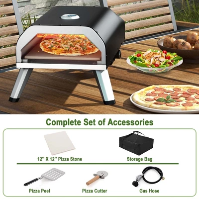 Costway Outdoor Gas Pizza Oven Portable Propane Pizza Stove With Oven Cover Pizza Stone 10 Costway Outdoor Gas Pizza Oven Portable Propane Pizza Stove With Oven Cover Pizza Stone - Image 8