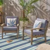 2pc Acacia Wood Patio Club Chairs - Gray - Christopher Knight Home
