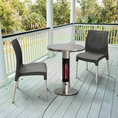 Infrared Electric Bistro Table Outdoor Heater - Silver - EnerG+ 3 Infrared Electric Bistro Table Outdoor Heater - Silver - EnerG+