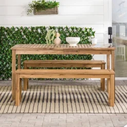 3pc Acacia Wood X Design Outdoor Patio Dining Set - Brown - Saracina Home 16 3pc Acacia Wood X Design Outdoor Patio Dining Set - Brown - Saracina Home -Garden & Outdoors GUEST 6d770303 bf3b 4b8f af2d 632862928d22