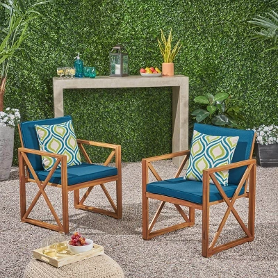 Andora 2pk Acacia Wood Club Chairs - Christopher Knight Home 6 Andora 2pk Acacia Wood Club Chairs - Christopher Knight Home - Image 4