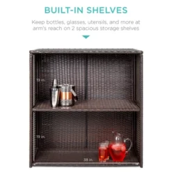 Best Choice Products 3-Piece All-Weather Wicker Bar Table Set For Patio, Backyard W/ 2 Stools, Glass Tabletop - Brown 11 Best Choice Products 3-Piece All-Weather Wicker Bar Table Set For Patio, Backyard W/ 2 Stools, Glass Tabletop - Brown -Garden & Outdoors GUEST 70bfb54f faa0 4ccd 9d74 ed52bb7a94f3