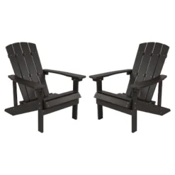 Merrick Lane Set Of 2 Adirondack Patio Chairs With Vertical Lattice Back And Weather Resistant Frame -Garden & Outdoors GUEST 70dd4901 9a32 485c b91b a1961a623c43
