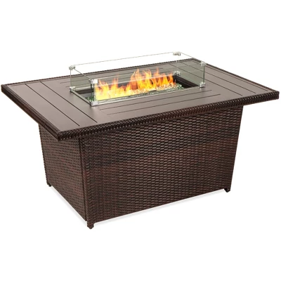 Best Choice Products 52in Wicker Propane Gas Fire Pit Table 50,000 BTU W/ Glass Wind Guard, Tank Holder, Cover 9 Best Choice Products 52in Wicker Propane Gas Fire Pit Table 50,000 BTU W/ Glass Wind Guard, Tank Holder, Cover - Image 7