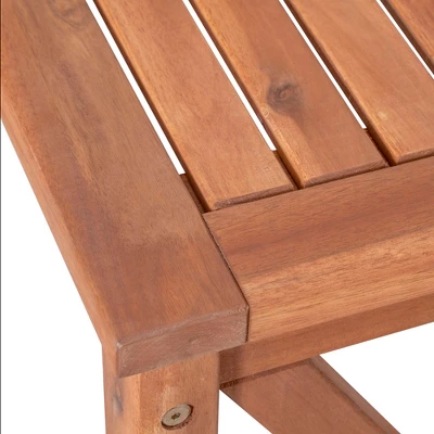 53" Slatted Acacia Wood X-Frame Patio Bench Brown - Saracina Home 5 53" Slatted Acacia Wood X-Frame Patio Bench Brown - Saracina Home - Image 3