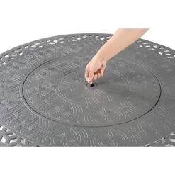 Oakland Living Aluminum 44"x44" Round 55000 BTUs Propane Patio Dining Table With Lava Rock & Lid Gray -Garden & Outdoors GUEST 722a20d2 d12b 40aa baf2 10c2be9c310c