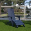 Flash Furniture Sawyer Modern All-Weather Poly Resin Wood Adirondack Chair With Foot Rest -Garden & Outdoors GUEST 72cde34a b224 4fe2 8be1 8ed701ba0ff2