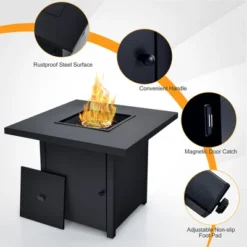 Costway 32'' Patio Fire Pit Table Propane Heater 40,000 BTU W/CSA Certification -Garden & Outdoors GUEST 73358538 a359 42a8 8c80 bf12256d4408