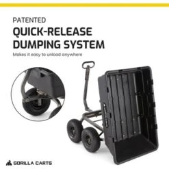 Gorilla Carts 1500 Pound Capacity Heavy Duty Poly Yard Garden Steel Dump Utility Wheelbarrow Wagon Cart With 2 In 1 Towing ATV Handle, Black 8 Gorilla Carts 1500 Pound Capacity Heavy Duty Poly Yard Garden Steel Dump Utility Wheelbarrow Wagon Cart With 2 In 1 Towing ATV Handle, Black -Garden & Outdoors GUEST 739621bc 0165 4866 8666 186ce89e7988