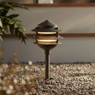 John Timberland Three-Tier Pagoda 11" High Bronze LED Landscape Path Light 3 John Timberland Three-Tier Pagoda 11" High Bronze LED Landscape Path Light