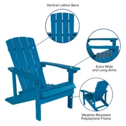 Merrick Lane Set Of 2 Adirondack Patio Chairs With Vertical Lattice Back And Weather Resistant Frame -Garden & Outdoors GUEST 757c06bb 65e9 4cf6 a8da ed1bee968a86