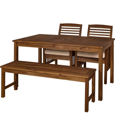 Ravenscroft 4pc Acacia Wood Patio Dining Set - Saracina Home 5 Ravenscroft 4pc Acacia Wood Patio Dining Set - Saracina Home - Image 3