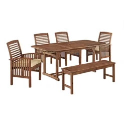 Ravenscroft 6pc Acacia Wood Patio Dining Set With Cushions - Saracina Home -Garden & Outdoors GUEST 791c87ac 23c5 4531 a8bc a25b47f2d035