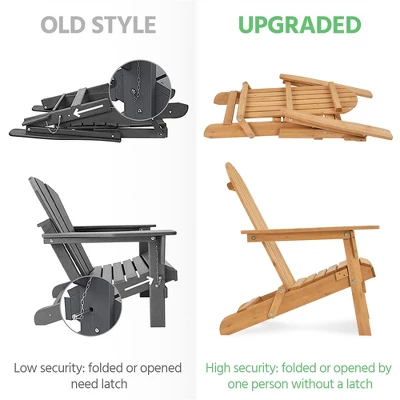 Yaheetech Folding Adirondack Chair Solid Wood Garden Chair Weather Resistant, Brown 8 Yaheetech Folding Adirondack Chair Solid Wood Garden Chair Weather Resistant, Brown - Image 6