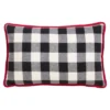 12"x20" Buffalo Plaid Joy Poly Filled Throw Pillow Black - Saro Lifestyle