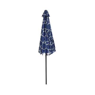 9' X 9' Outdoor Patio Market Umbrella With Tilt Crank Navy - Captiva Designs 4 9' X 9' Outdoor Patio Market Umbrella With Tilt Crank Navy - Captiva Designs - Image 2