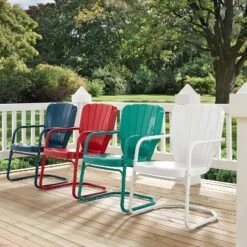 Ridgeland 2pk Outdoor Chairs - Turquoise Gloss - Crosley -Garden & Outdoors GUEST 7a6f7c79 e12f 43bf bb44 ac93aa5d911f
