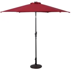 Costway 9ft Patio Solar Umbrella LED Patio Market Steel Tilt W/ Crank Outdoor (Burgundy) -Garden & Outdoors GUEST 7ab8926d bab5 4b01 94df fa274163d76f