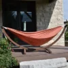 Vivere 8ft Double Sunbrella Hammock With Solid Pine Arc Stand In Coral (FSC Certified) -Garden & Outdoors GUEST 7c16e30c a529 4e1a b538 a58cde187ead