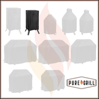 Pure Grill 30-inch Smoker BBQ Grill Cover For Electric Vertical Smokers, Universal Fit Cover 19" X 17" X 30" 8 Pure Grill 30-inch Smoker BBQ Grill Cover For Electric Vertical Smokers, Universal Fit Cover 19" X 17" X 30" - Image 6