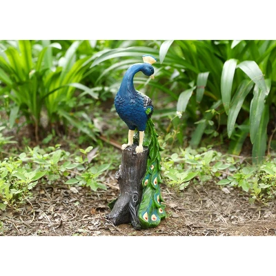 Techko Maid Peacock Meditating Solar Outdoor Garden Statue Decor With Spotlight 11 Techko Maid Peacock Meditating Solar Outdoor Garden Statue Decor With Spotlight - Image 9