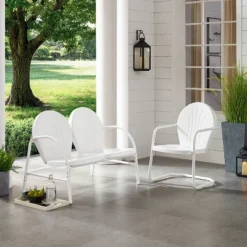 Griffith 2pc Outdoor Seating Set - White - Crosley