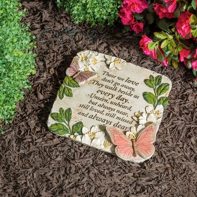 Evergreen Those We Love, Butterflies Garden Stone- 11 X 11 Inches Garden And Yard Decor 3 Evergreen Those We Love, Butterflies Garden Stone- 11 X 11 Inches Garden And Yard Decor
