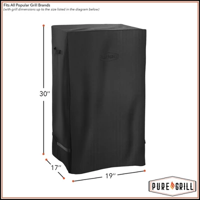 Pure Grill 30-inch Smoker BBQ Grill Cover For Electric Vertical Smokers, Universal Fit Cover 19" X 17" X 30" 7 Pure Grill 30-inch Smoker BBQ Grill Cover For Electric Vertical Smokers, Universal Fit Cover 19" X 17" X 30" - Image 5
