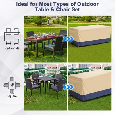 Costway Patio 90''x50'' Dining Set Cover Rectangle Table Chair Waterproof Handle Air Vent 10 Costway Patio 90''x50'' Dining Set Cover Rectangle Table Chair Waterproof Handle Air Vent - Image 8