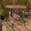Flash Furniture Tellis 3-Seat Outdoor Steel Converting Patio Swing Canopy Hammock With Cushions / Outdoor Swing Bed -Garden & Outdoors GUEST 82265eba b634 4c09 9d52 80a993c91ba7