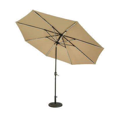 11' X 11' Calypso II Market Patio Umbrella With Solar LED Strip Lights Champagne - Island Umbrella 13 11' X 11' Calypso II Market Patio Umbrella With Solar LED Strip Lights Champagne - Island Umbrella - Image 11