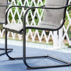7pc Patio Set With Steel Table With 1.57" Umbrella Hole & Padded Sling C-Spring Arm Chairs - Captiva Designs 30 7pc Patio Set With Steel Table With 1.57" Umbrella Hole & Padded Sling C-Spring Arm Chairs - Captiva Designs -Garden & Outdoors GUEST 8558704d 6621 422a 8702 4d0c5e9e62f7